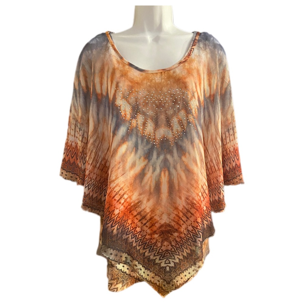 World Unity Layered Look Tank with Overlay Shirt, Size Large